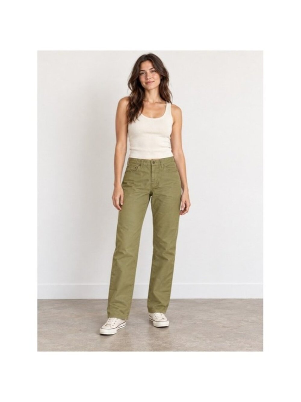 LEVIS Middy Straight Leg Jeans Olive Green Size 30 NEW
